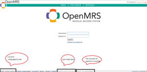 OpenMRS Start Screen